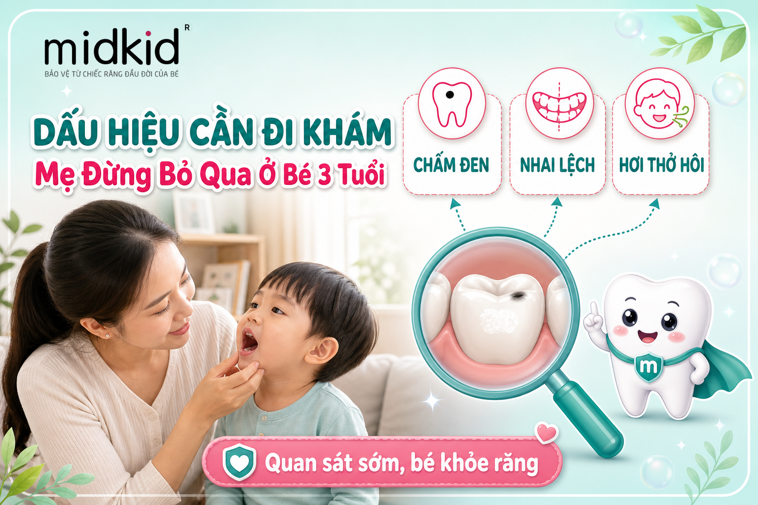 Dấu hiệu mẹ nên đưa bé 3 tuổi đi khám nha khoa