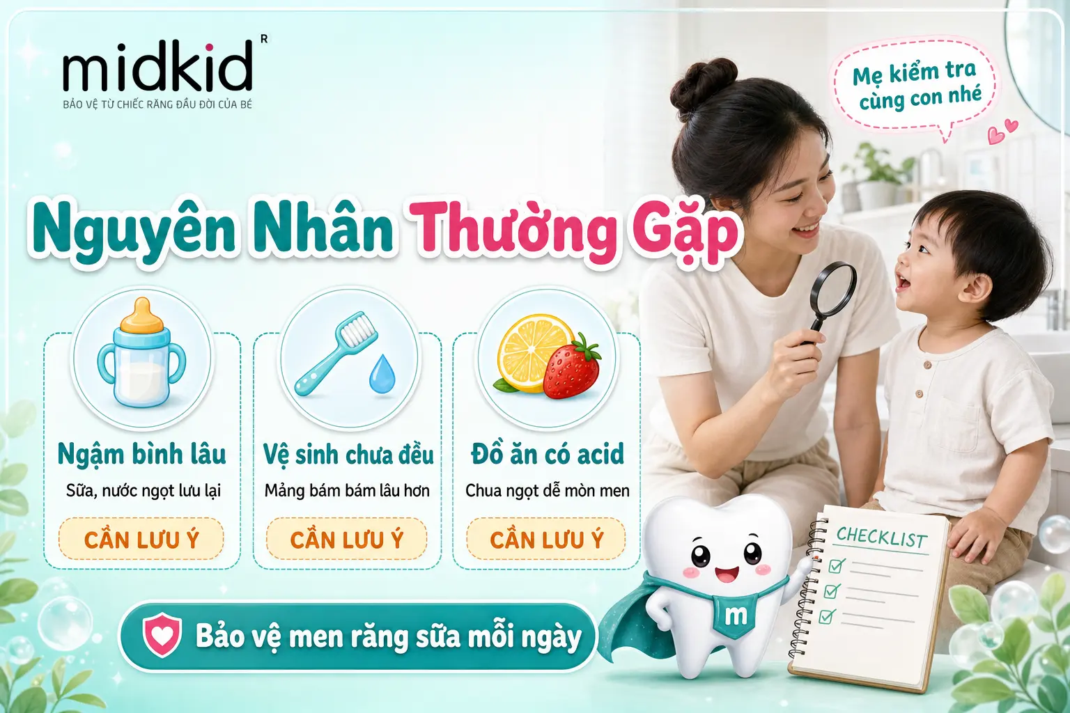 Nguyên nhân gây mòn men răng ở bé 2 tuổi