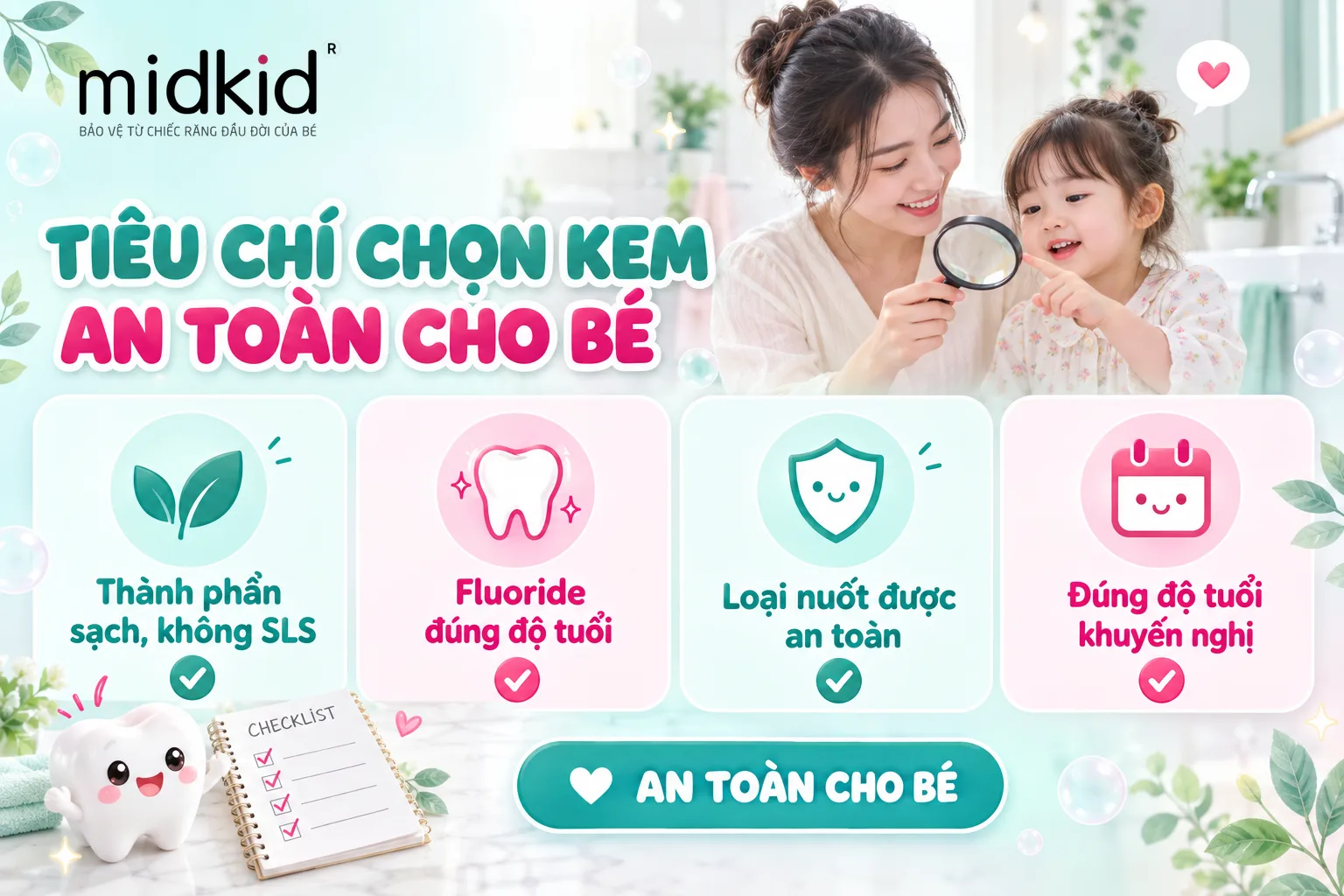 Tiêu chí chọn kem đánh răng an toàn cho bé