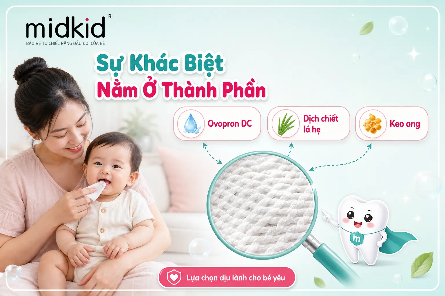 Sự khác biệt nằm ở thành phần gạc rơ lưỡi