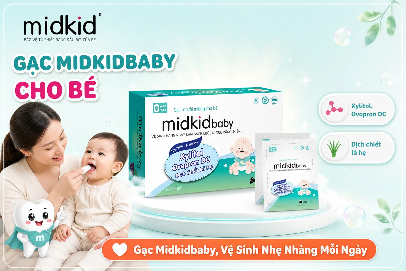 Gạc rơ lưỡi Midkidbaby cho bé