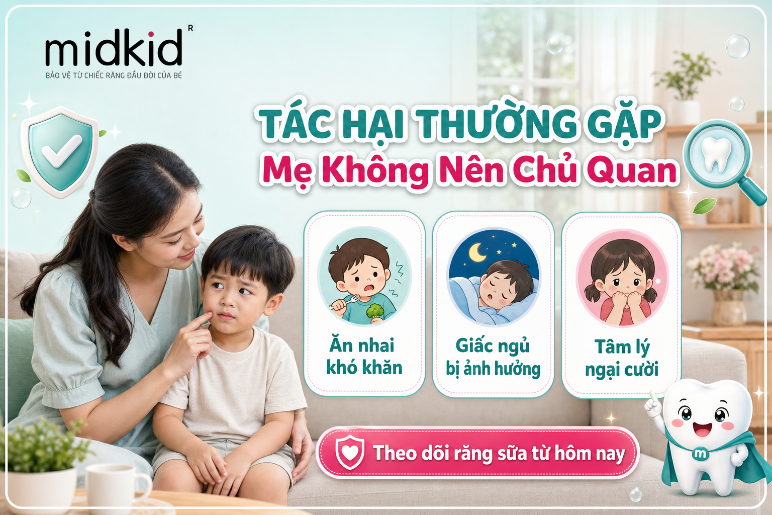 Những tác hại thường gặp khi trẻ bị sâu răng sữa
