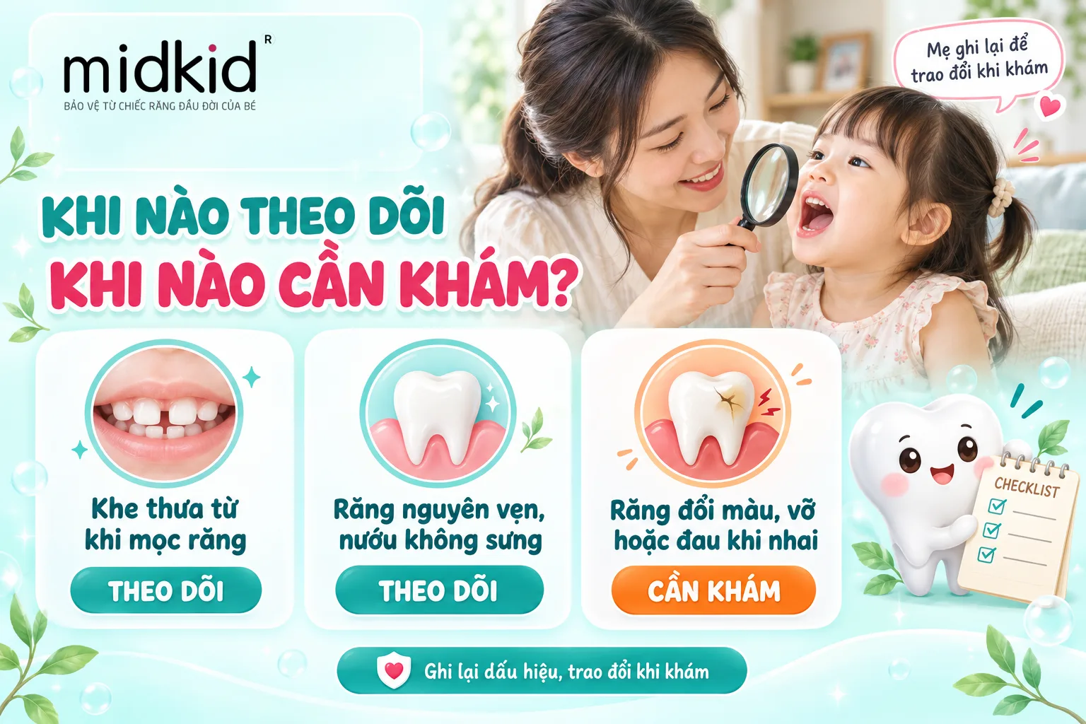 Khi nào cần theo dõi khi nào cần khám răng sữa mọc thưa