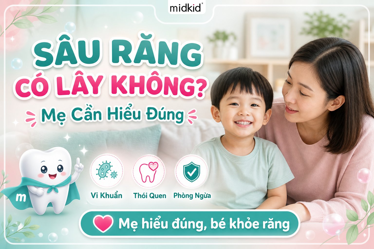 Sâu răng ở trẻ em có lây không? Mẹ cần hiểu đúng