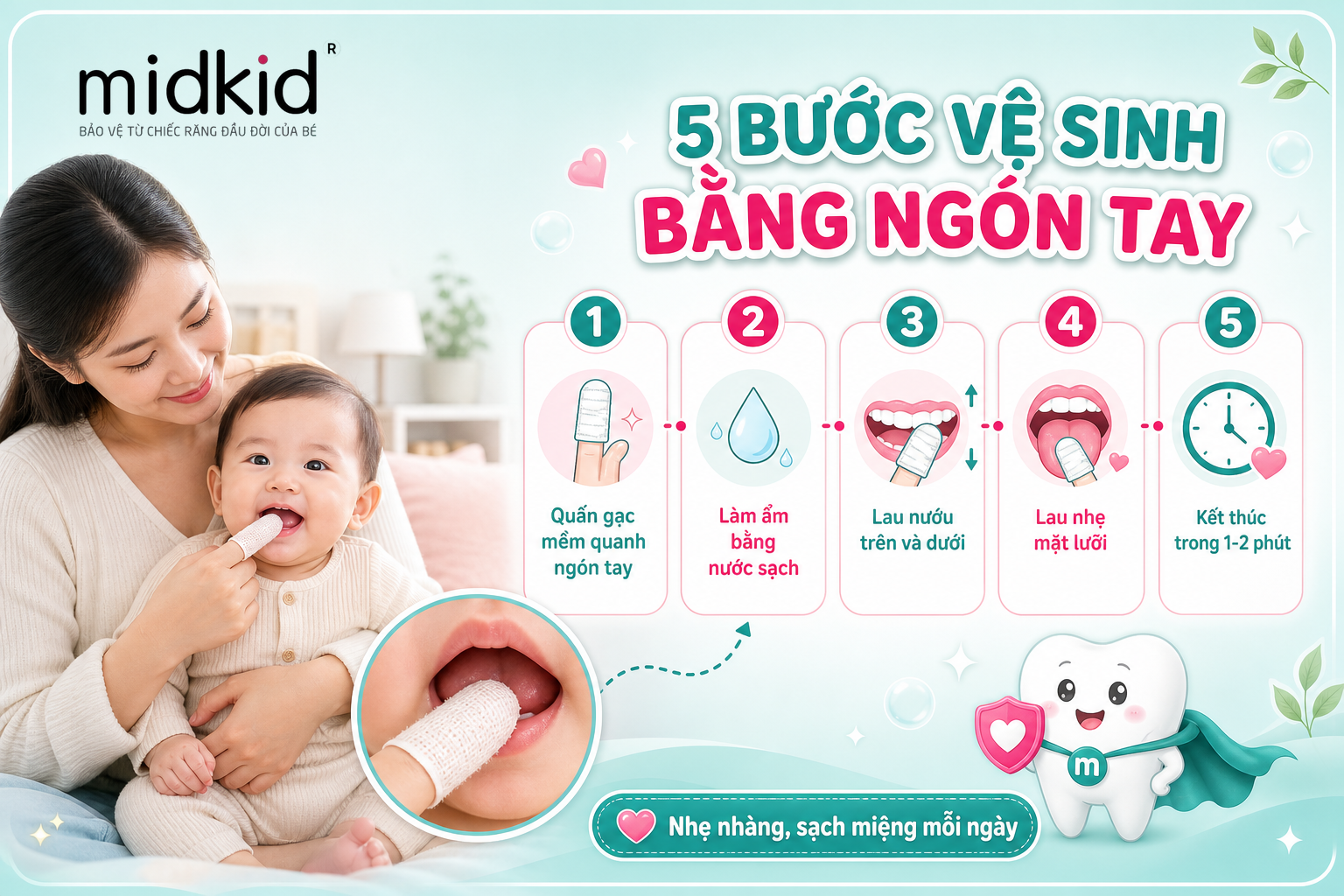 Đánh Răng Bằng Ngón Tay Cho Bé: Hướng Dẫn An Toàn Theo Từng Độ Tuổi