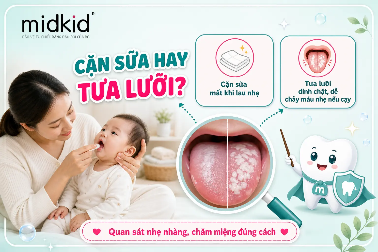 Cặn sữa hay tưa lưỡi