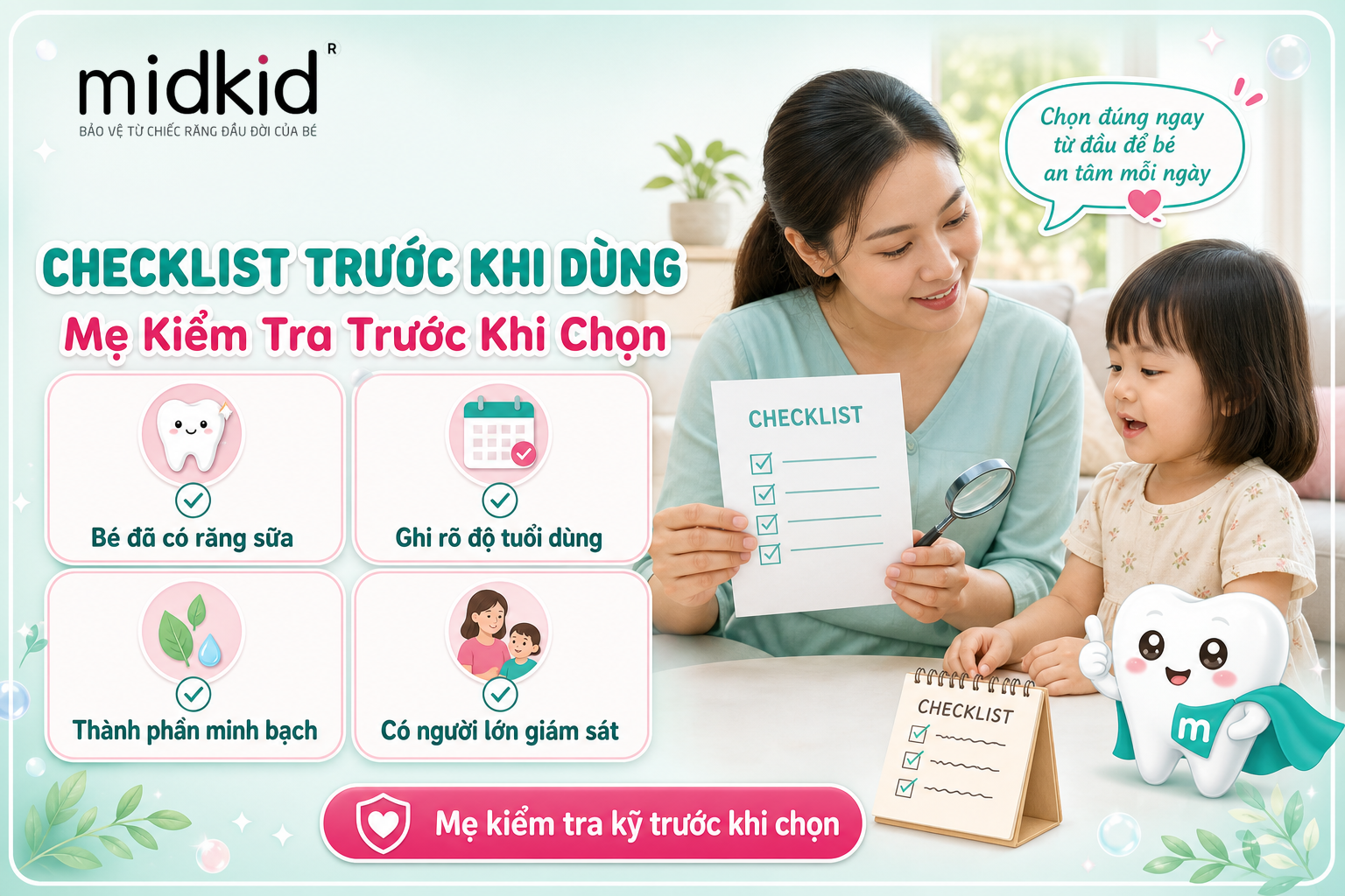 Checklist mẹ kiểm tra trước khi dùng xịt răng miệng cho bé