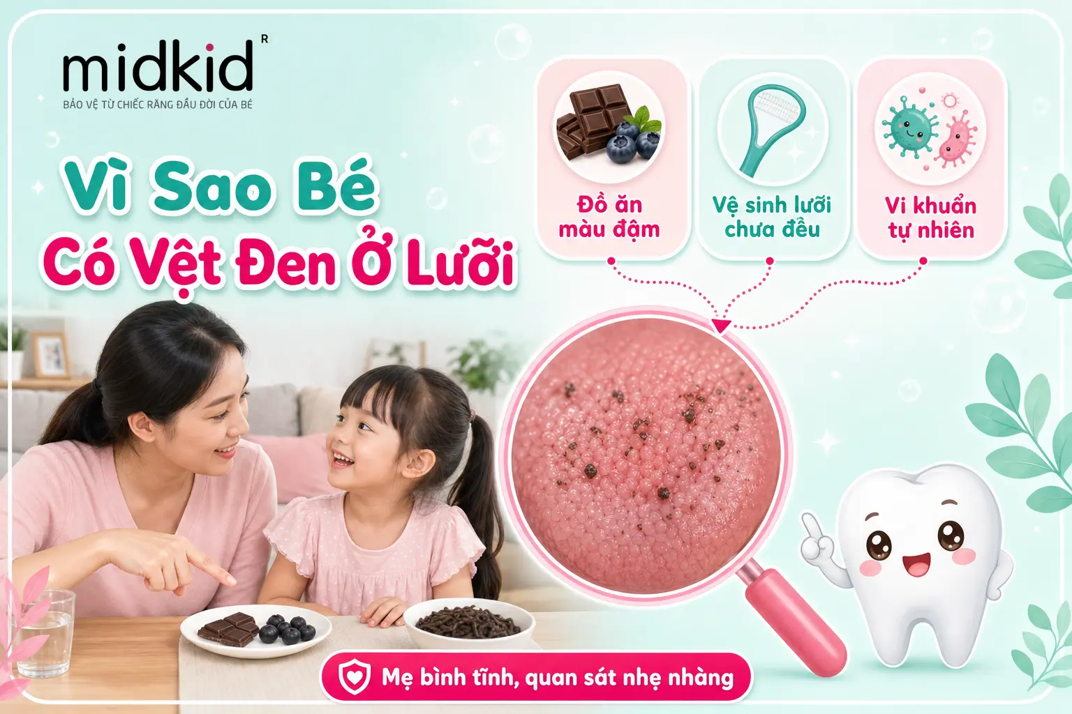 Vì sao bé mẫu giáo có vệt đen ở lưỡi