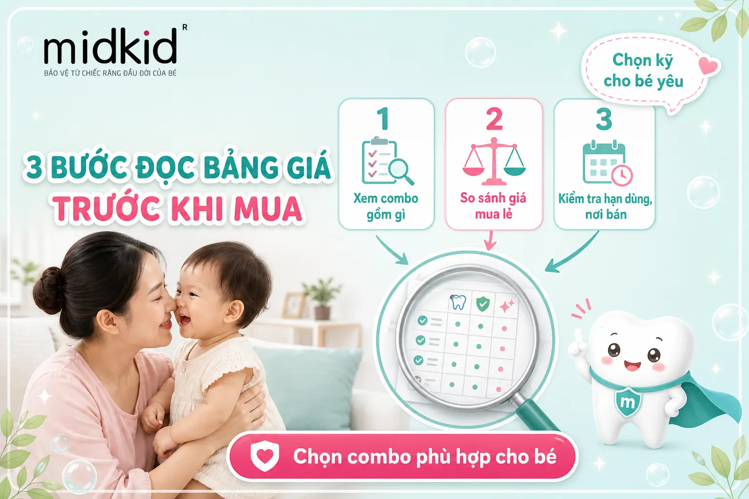 3 bước đọc bảng giá Combo Midkid trước khi mua