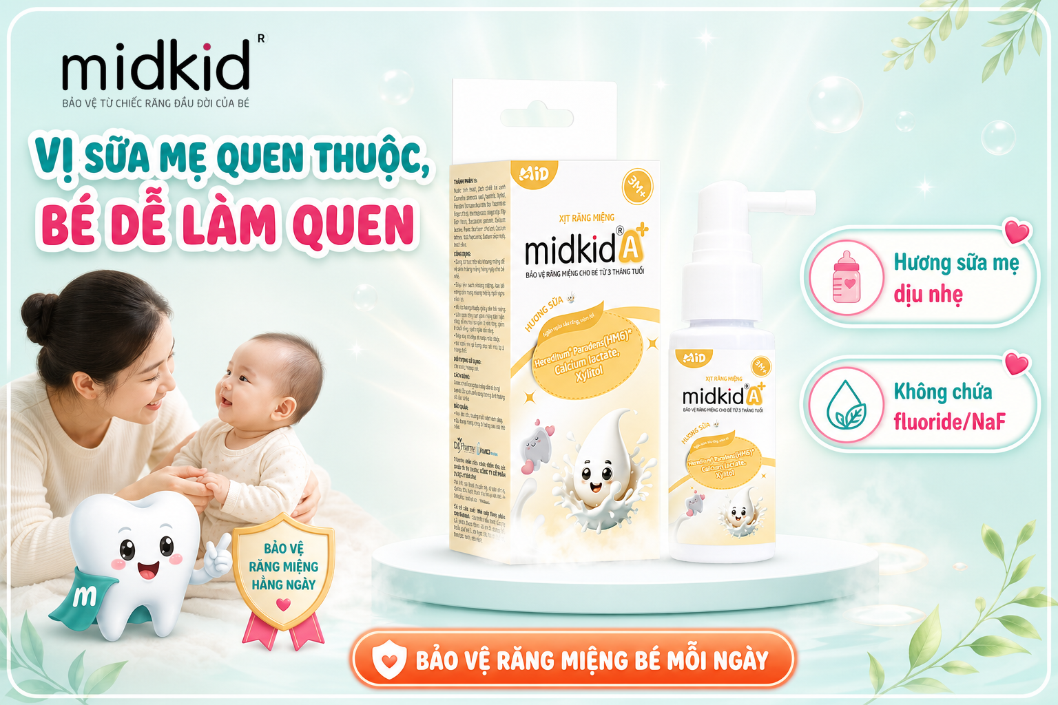 Vị sữa mẹ quen thuộc, bé dễ làm quen