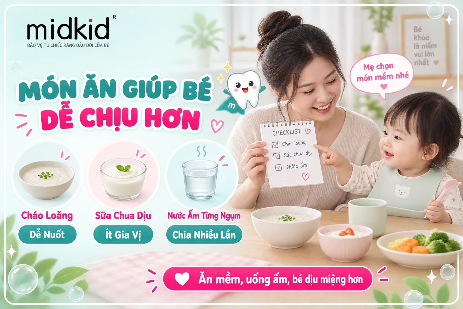 Món ăn giúp bé dễ chịu hơn khi bị loét miệng