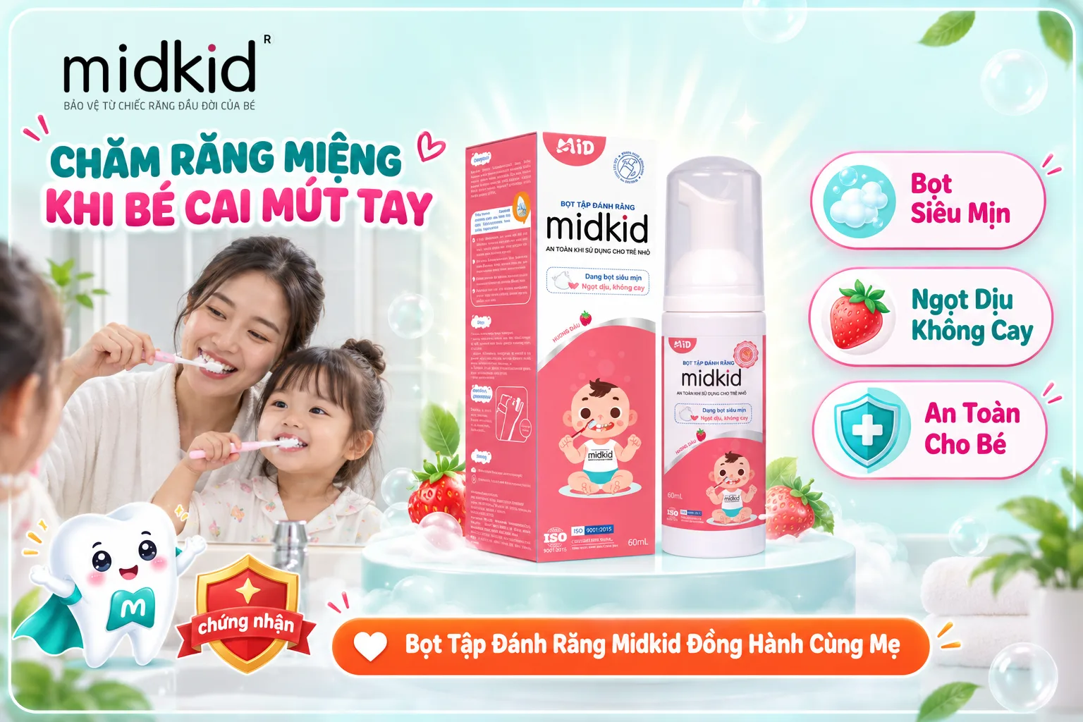 Chăm sóc răng miệng khi bé đang cai mút tay