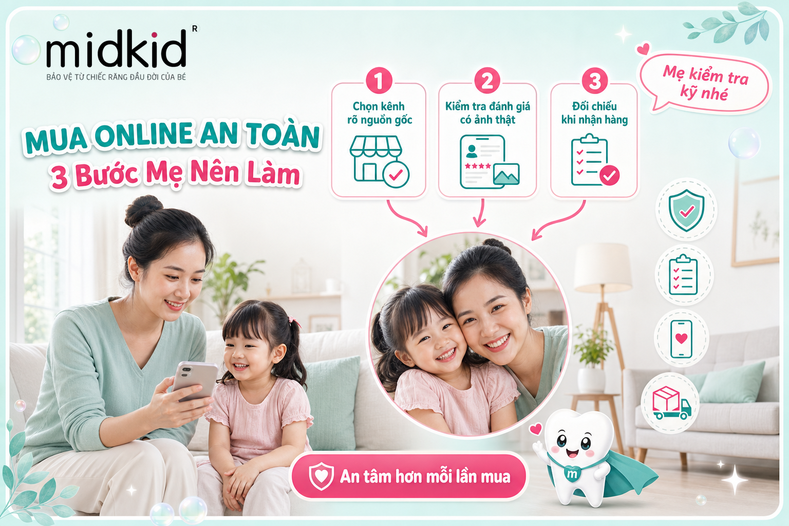 Mua online an toàn, 3 bước mẹ nên làm