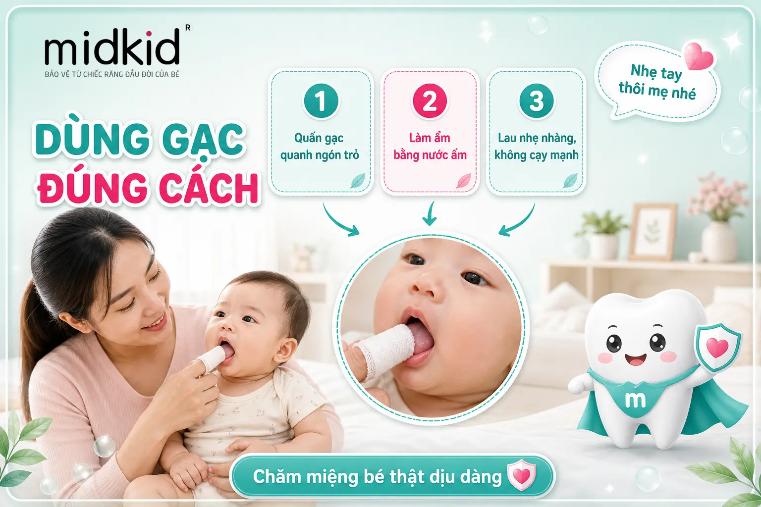 Dùng gạc đúng cách