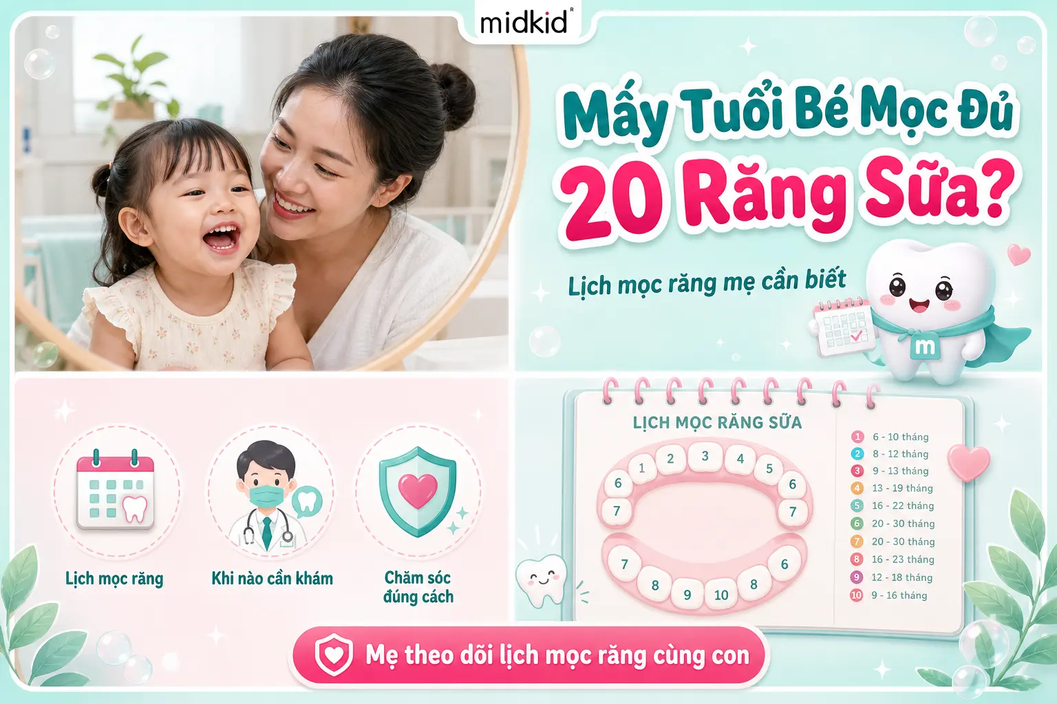 Mấy tuổi bé mọc đủ 20 răng sữa? Lịch mọc răng mẹ cần biết