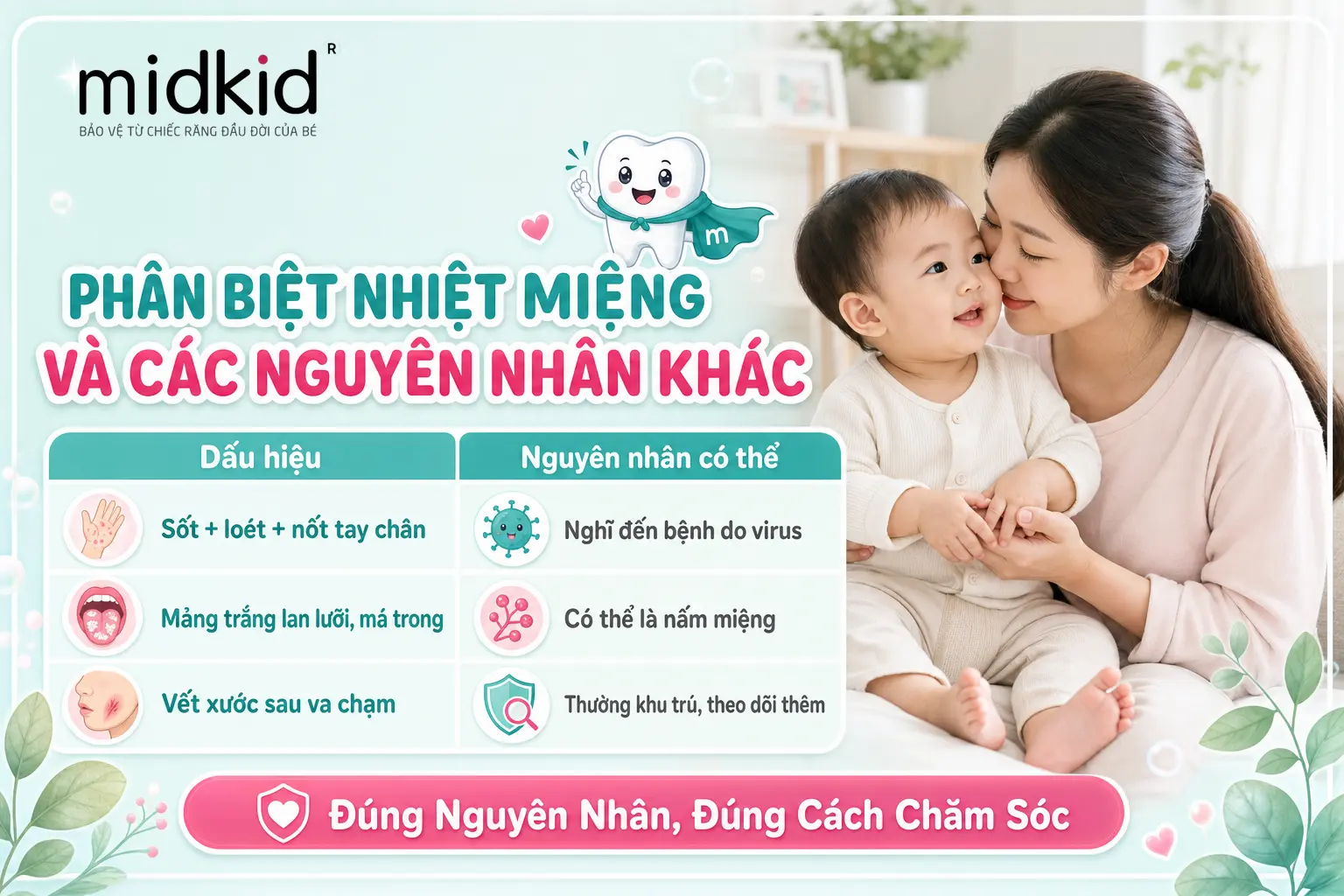 Phân biệt nhiệt miệng và các nguyên nhân khác ở bé