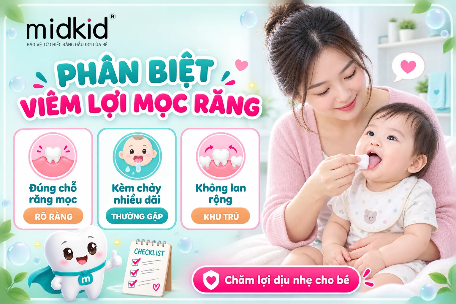 Phân biệt viêm lợi mọc răng với nguyên nhân khác