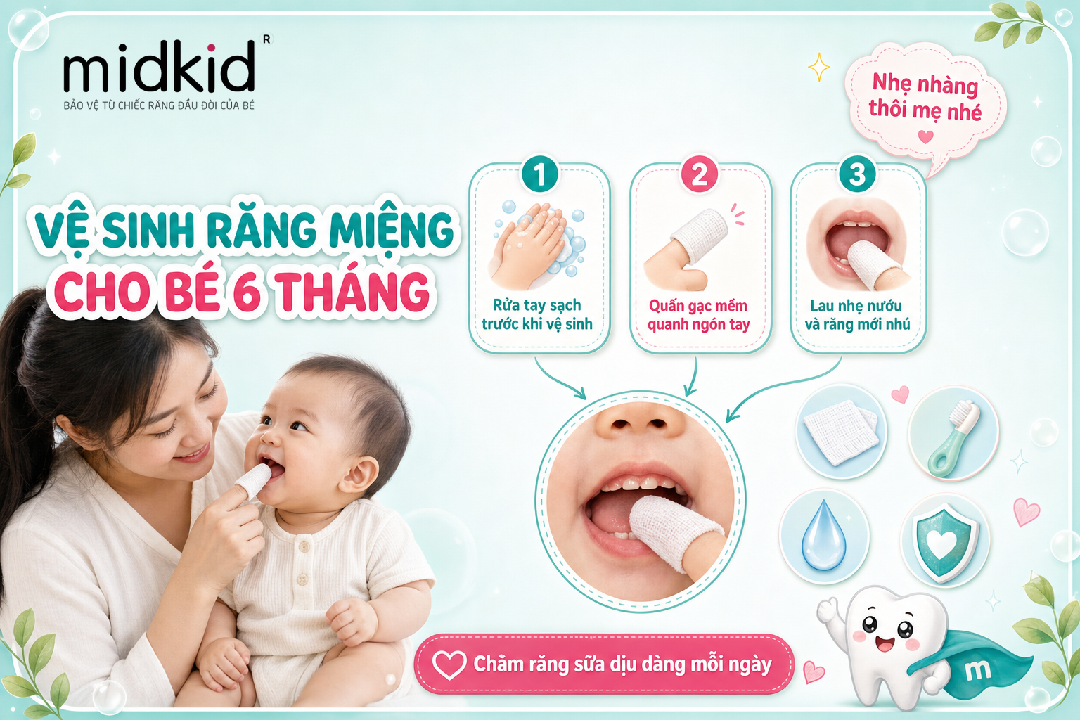Bé 6 Tháng Có Cần Đánh Răng? Hướng Dẫn Chăm Răng Đầu Đời