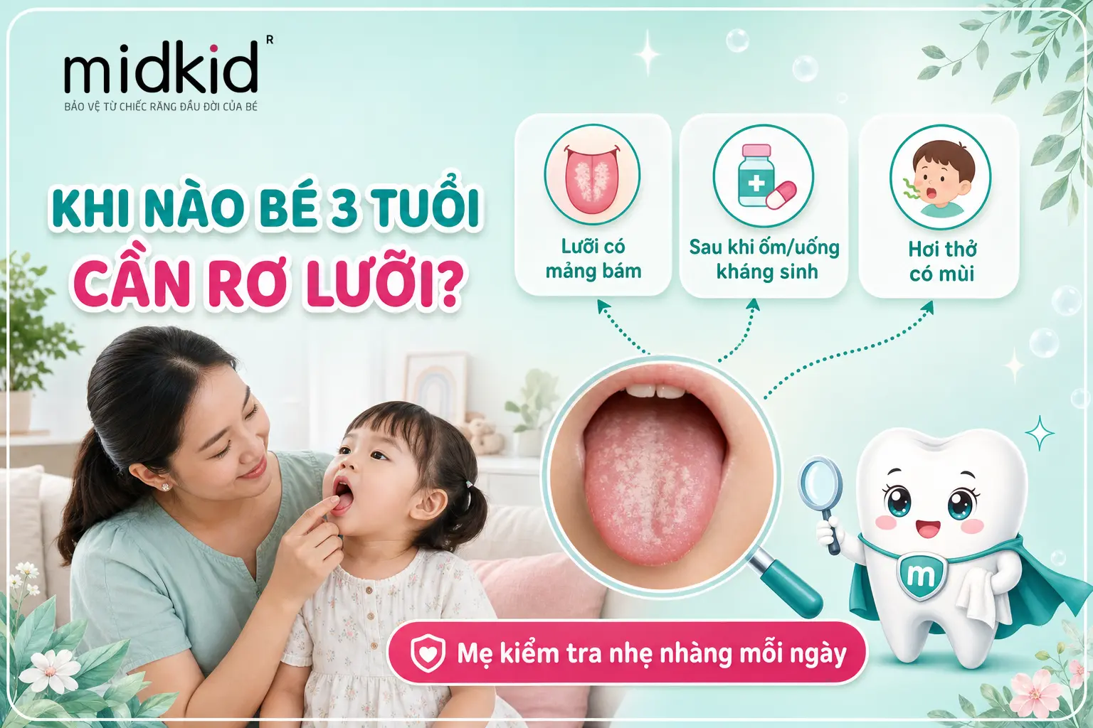 Khi nào bé 3 tuổi cần rơ lưỡi