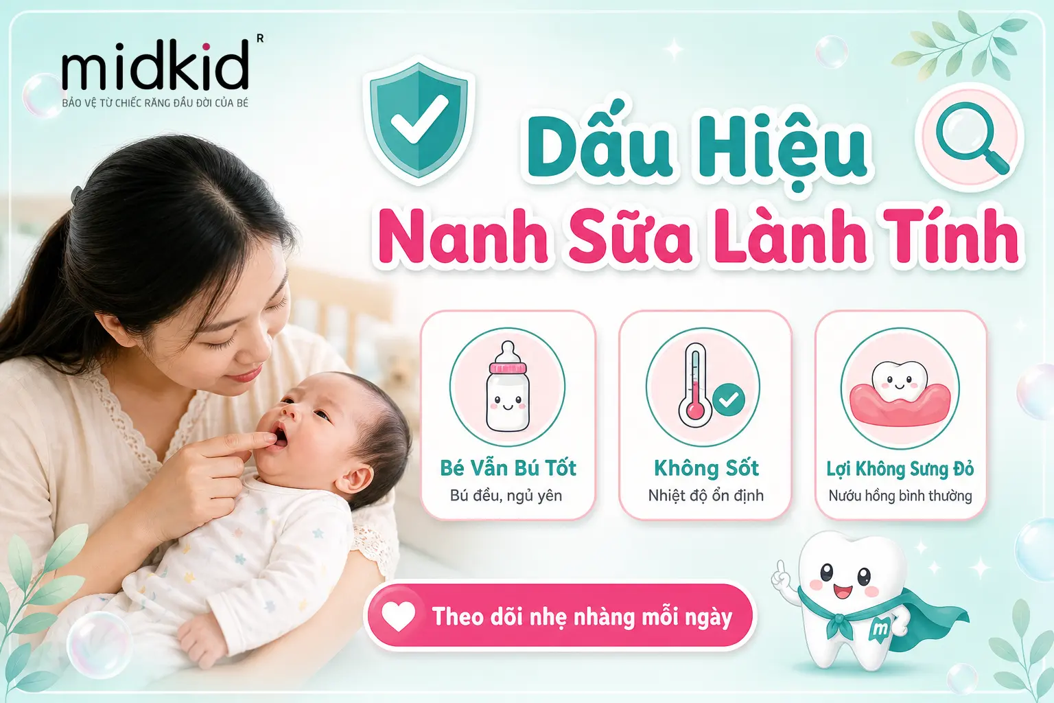 Dấu hiệu nhận biết nanh sữa lành tính ở trẻ sơ sinh
