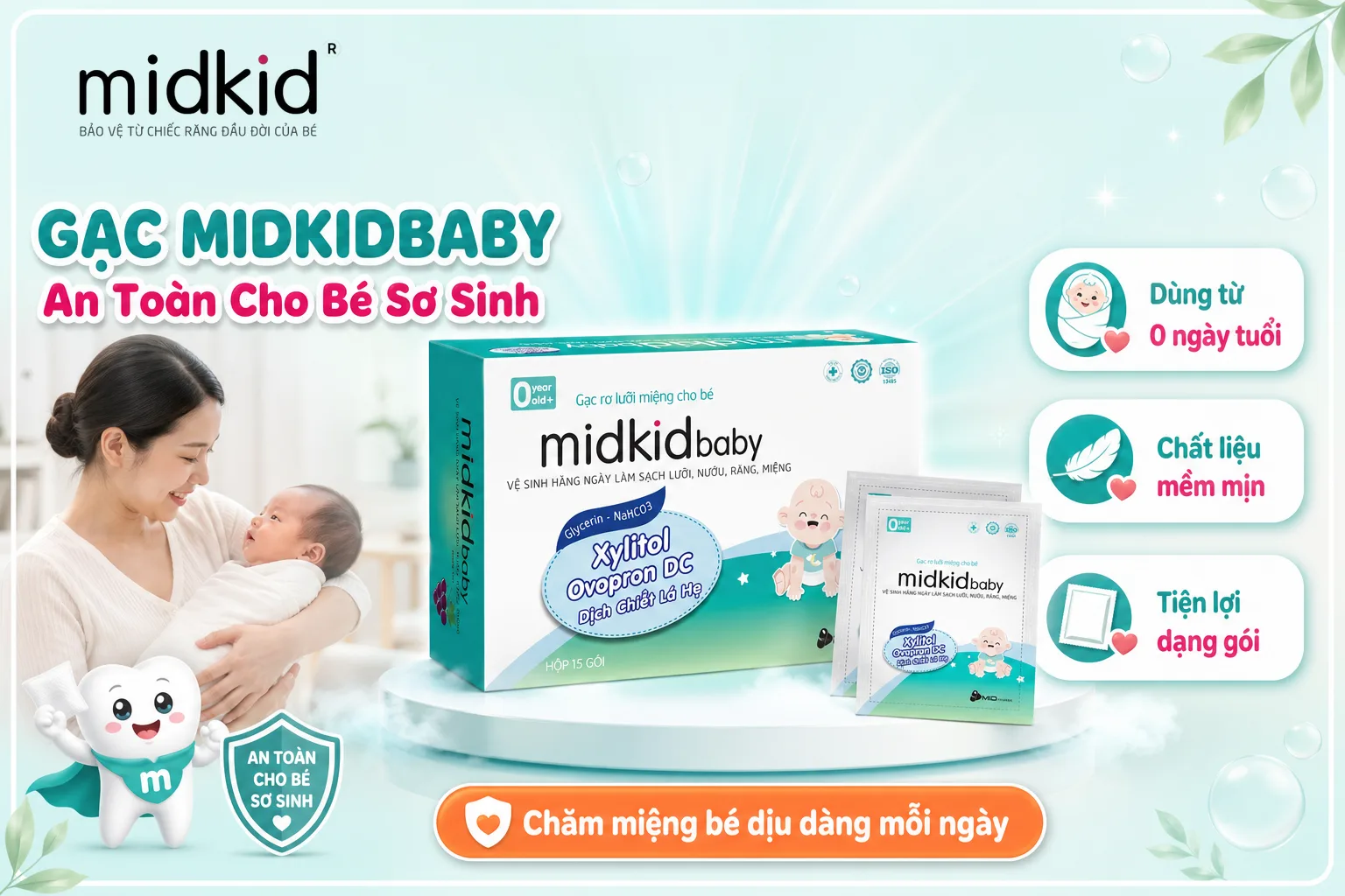 Gạc Midkidbaby cho bé sơ sinh