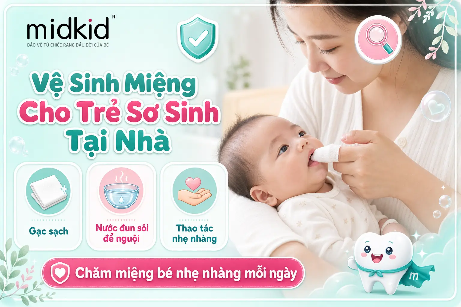Vệ sinh miệng cho trẻ sơ sinh tại nhà