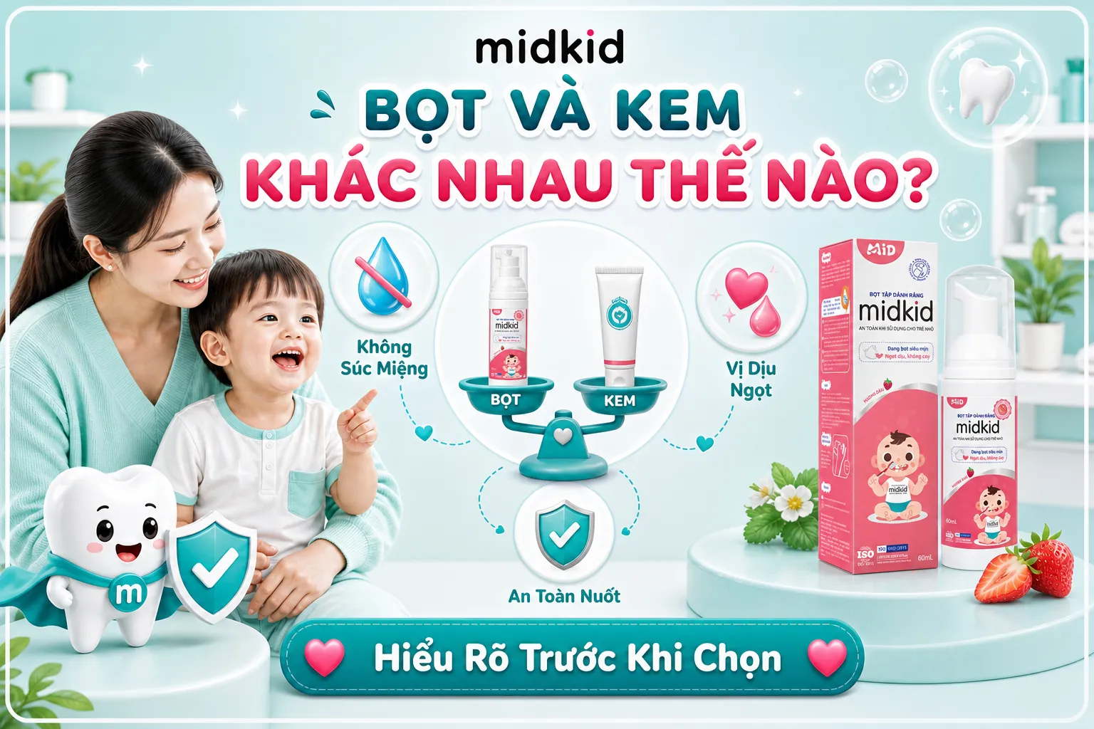 Bọt và kem đánh răng khác nhau thế nào