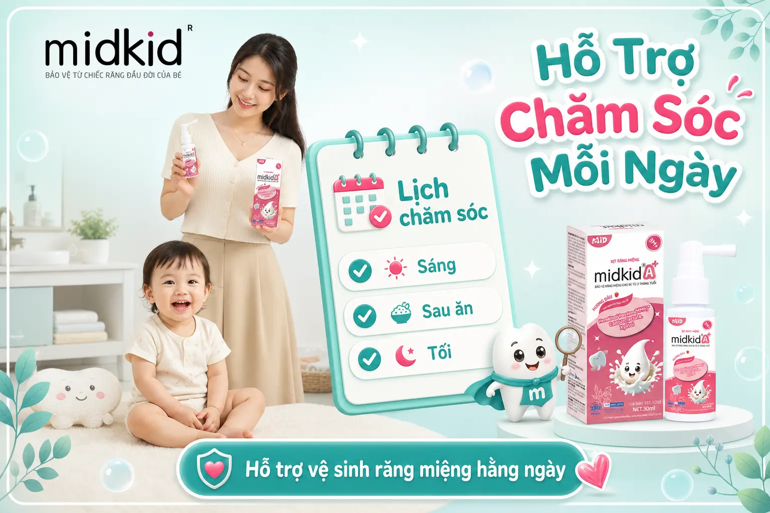 Xịt Midkid A+ hỗ trợ chăm sóc mỗi ngày