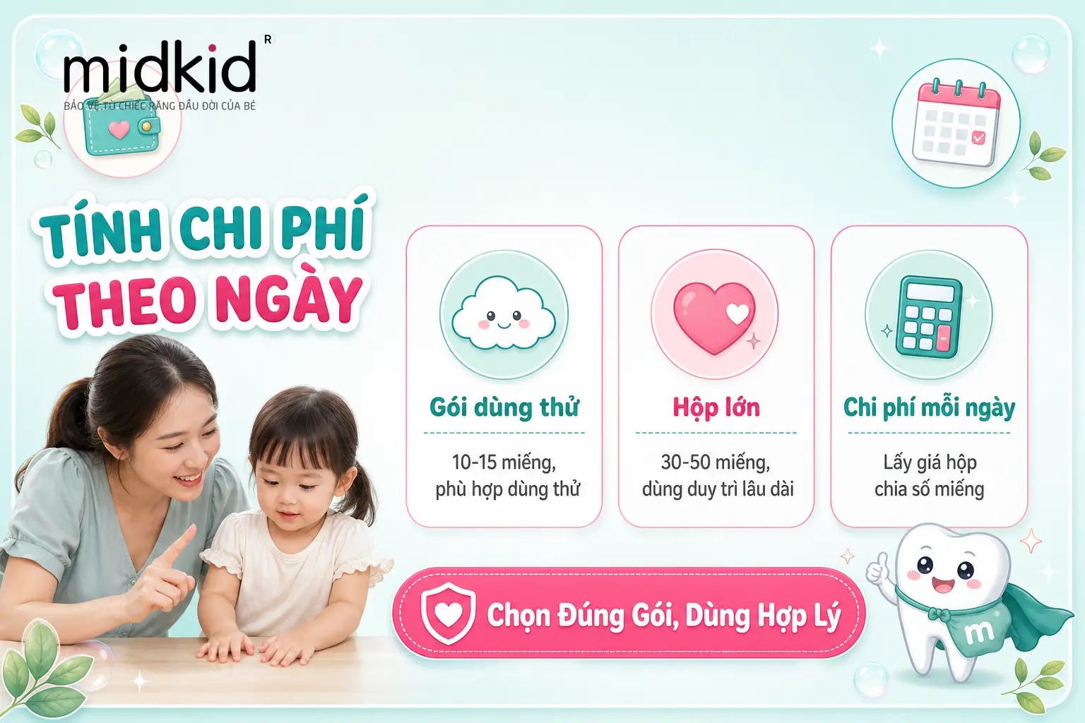 Tính chi phí tưa lưỡi cho bé 2 tuổi theo ngày