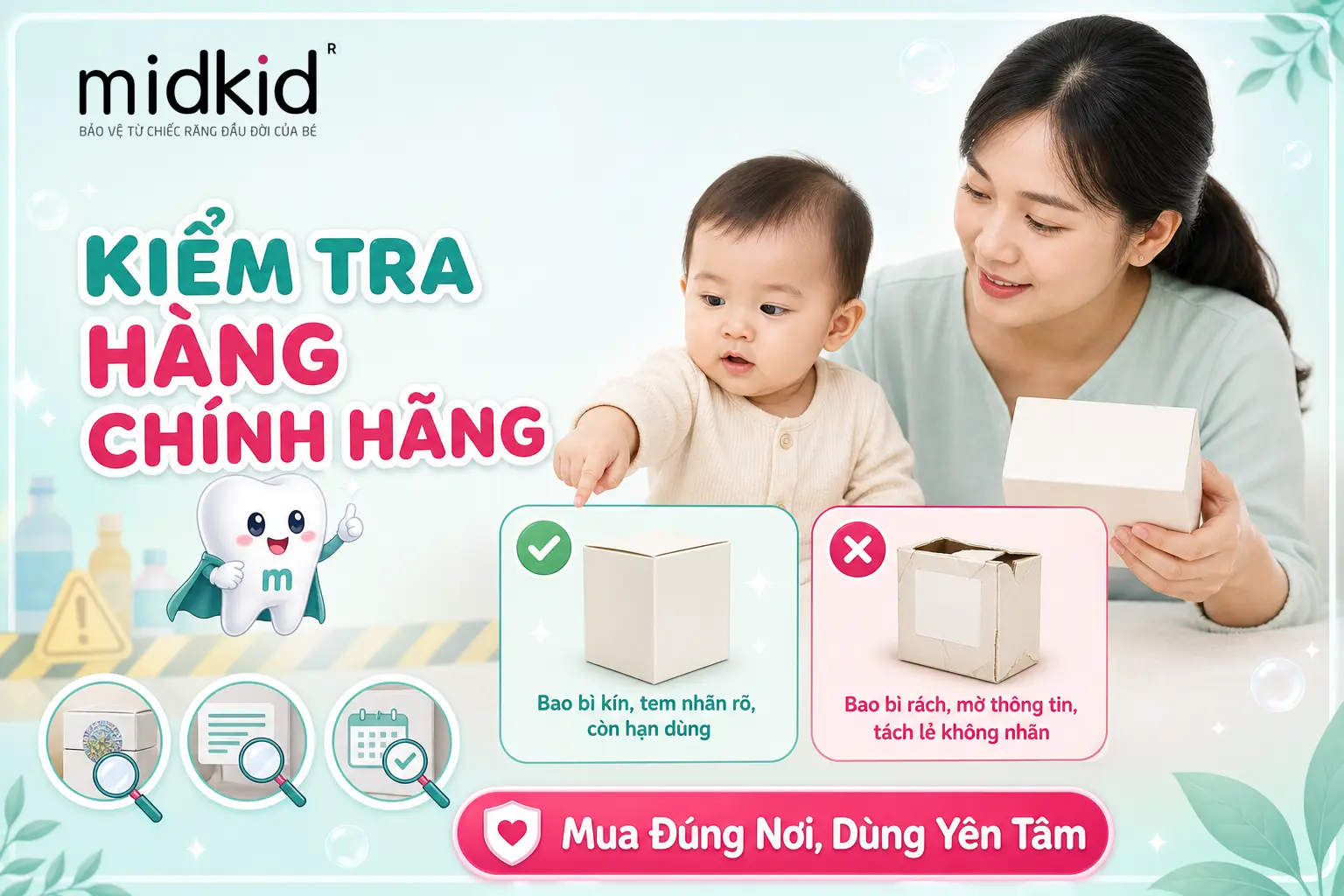 Cách kiểm tra hàng chính hãng trước khi dùng cho bé