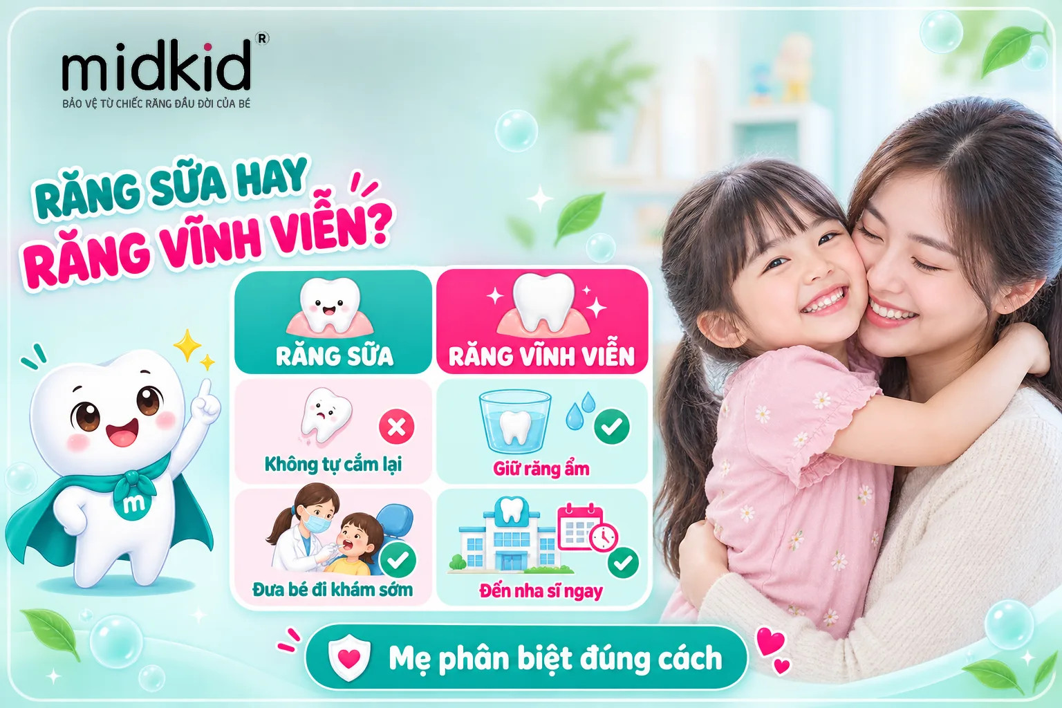 Phân biệt răng sữa và răng vĩnh viễn khi bé bị chấn thương