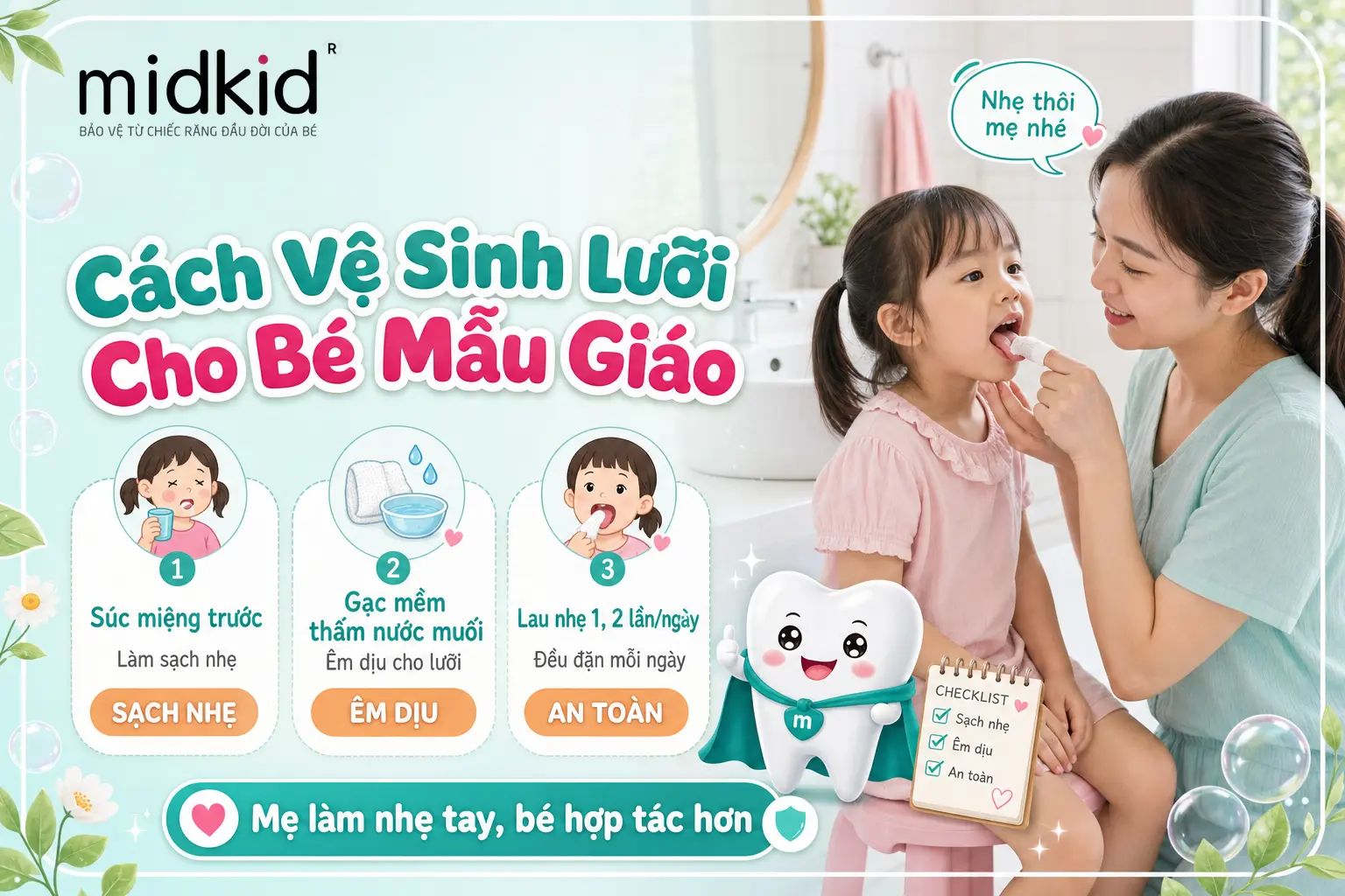 Cách vệ sinh lưỡi cho bé mẫu giáo