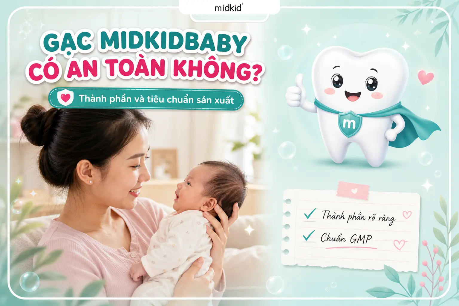 Gạc Midkidbaby Có An Toàn Không? Thành Phần Và Tiêu Chuẩn Sản Xuất