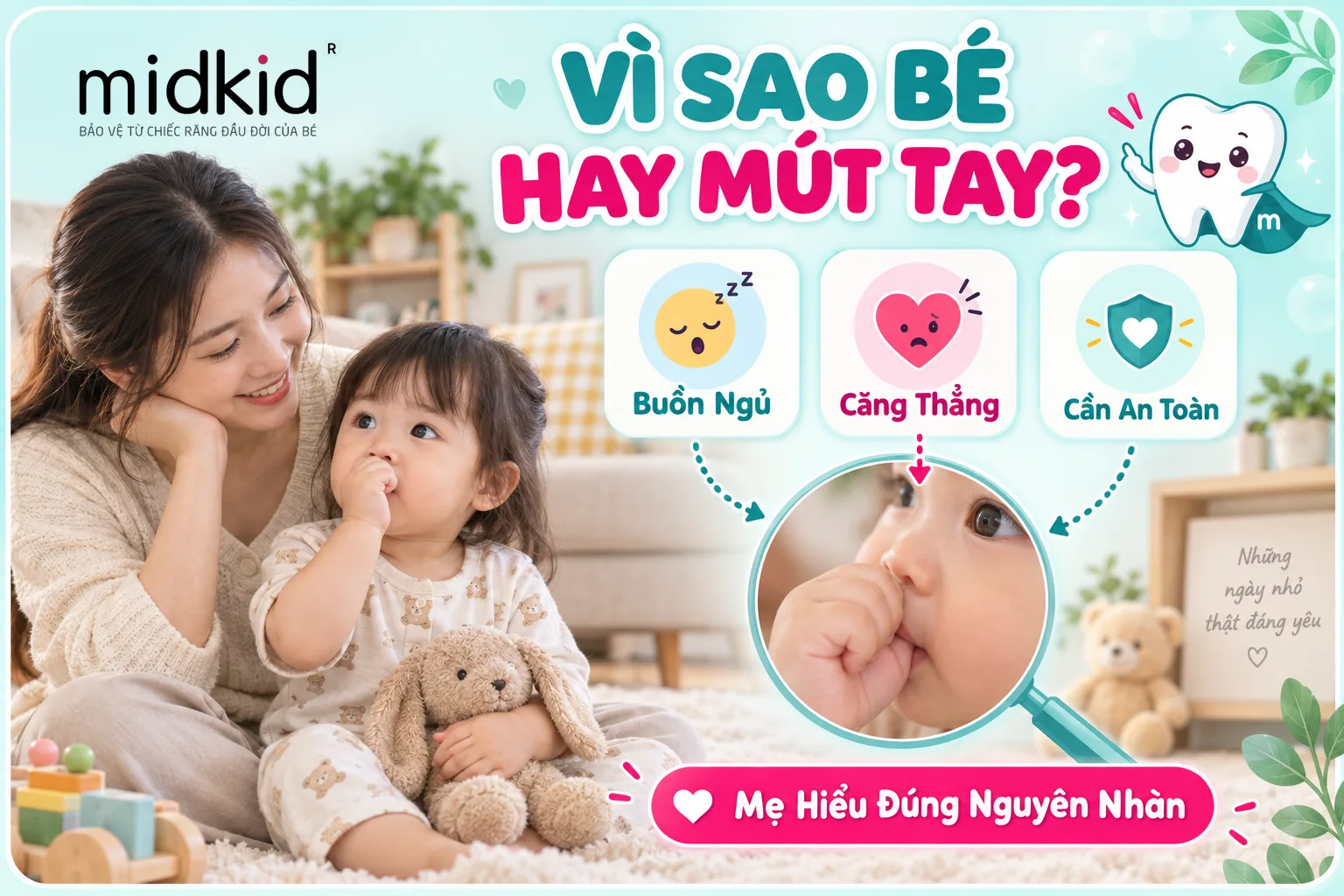 Vì sao bé hay mút tay