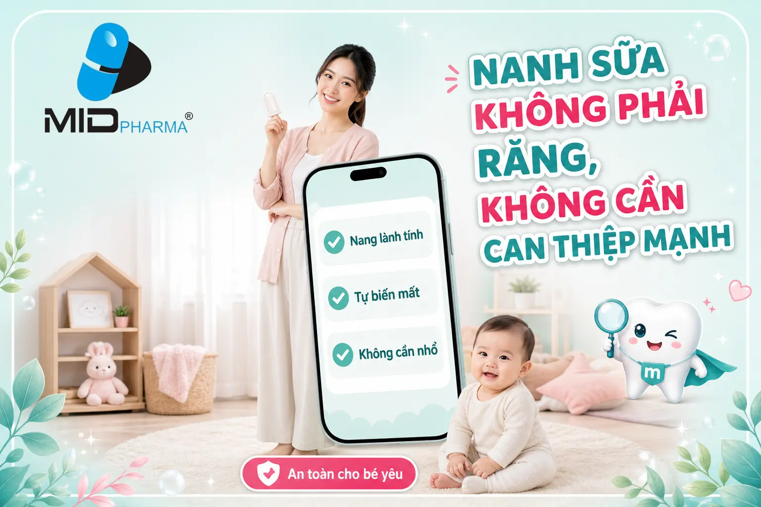 Nanh sữa không phải răng, không cần can thiệp mạnh