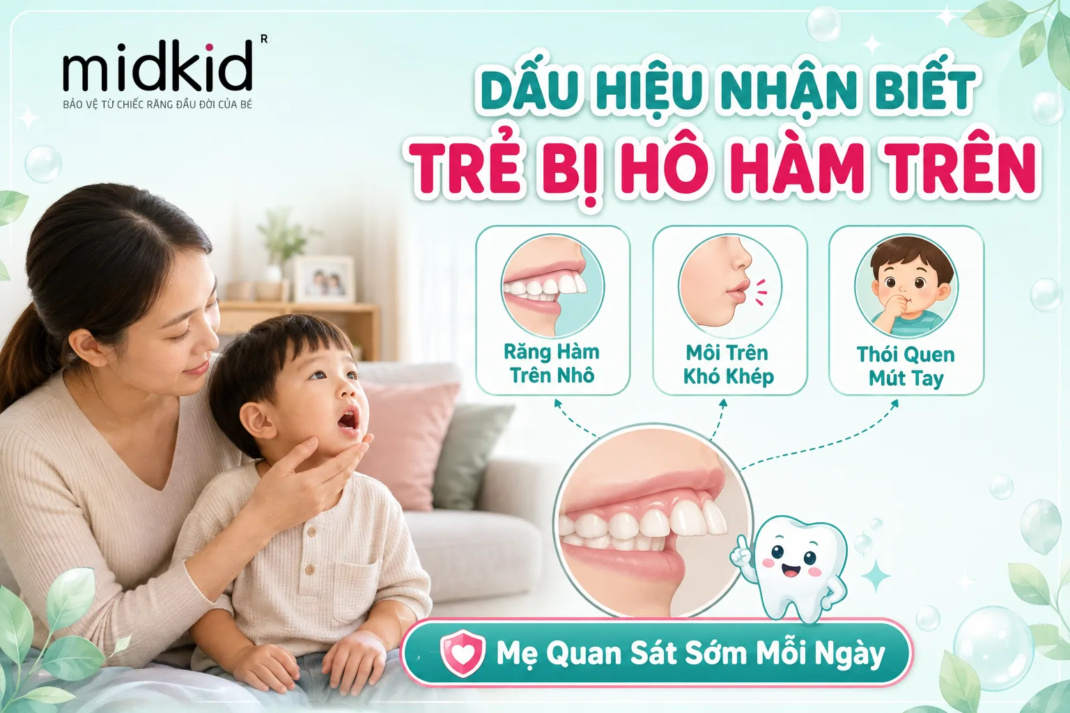 Dấu hiệu nhận biết trẻ bị hô hàm trên