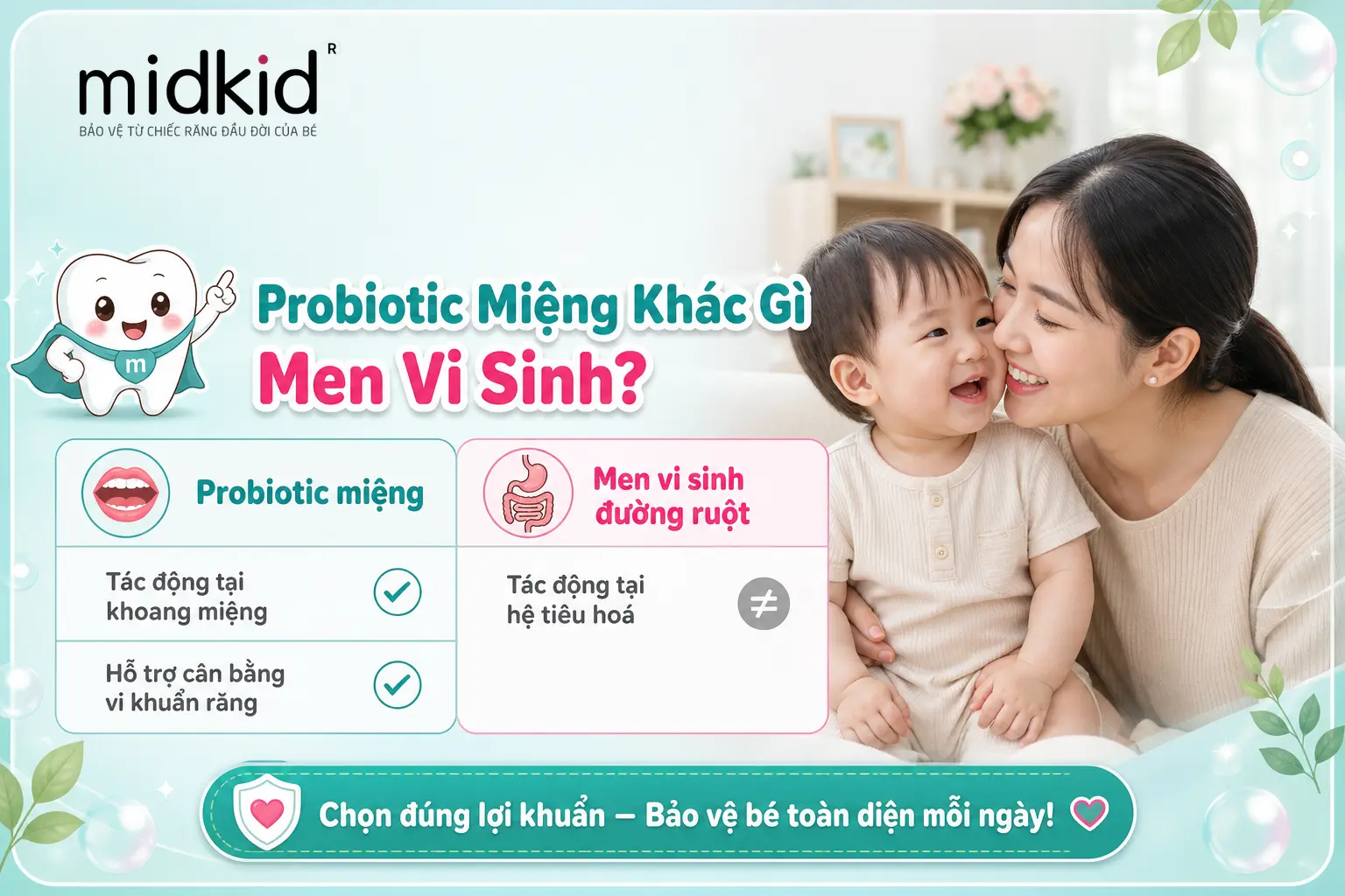Probiotic miệng khác gì men vi sinh