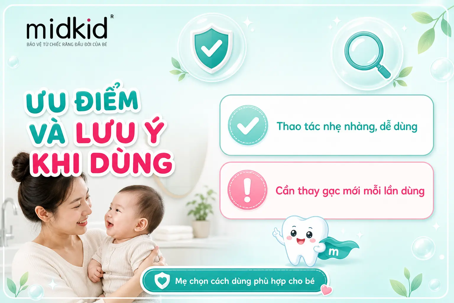 Ưu điểm và lưu ý khi dùng gạc tưa lưỡi