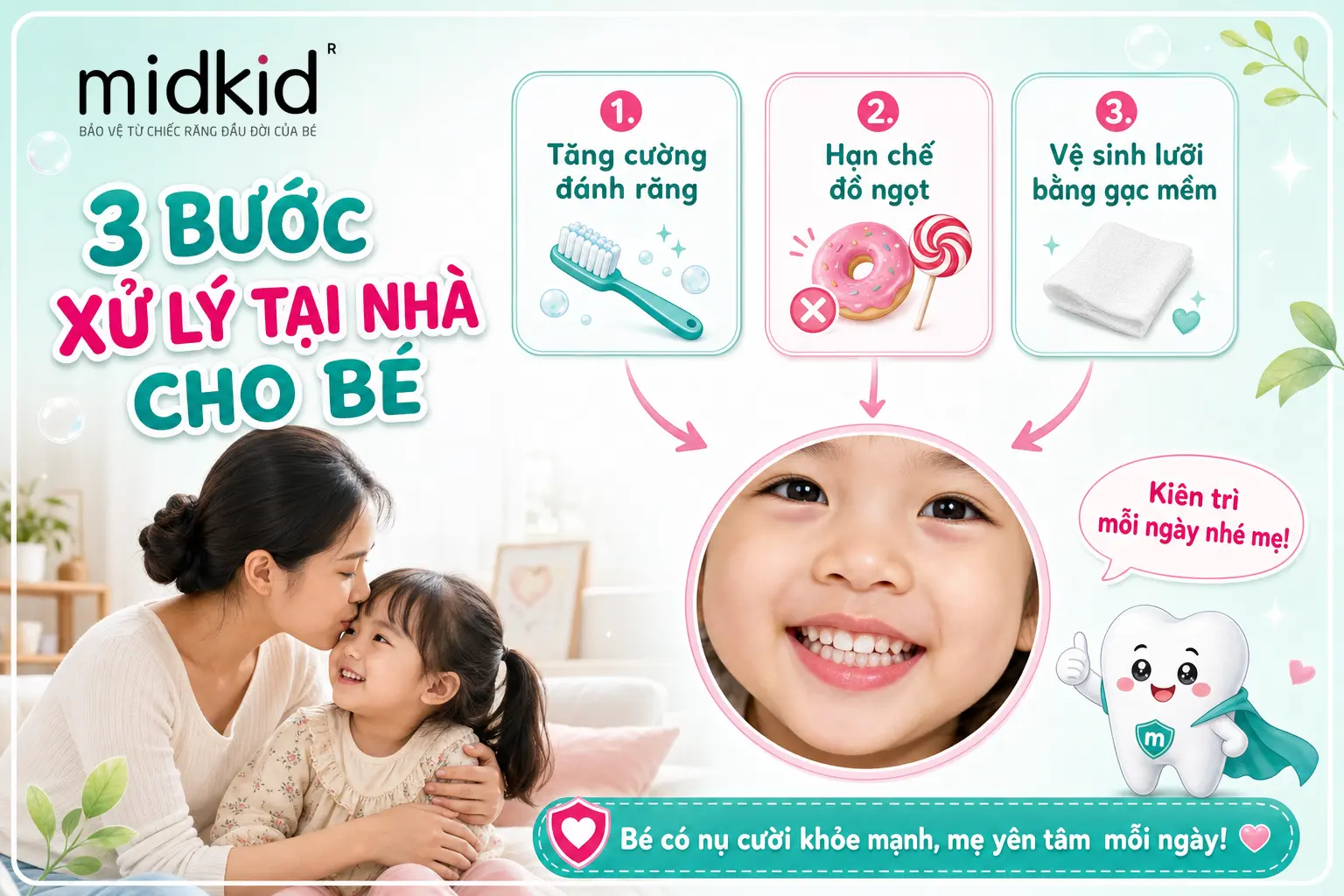 3 bước xử lý tại nhà cho bé