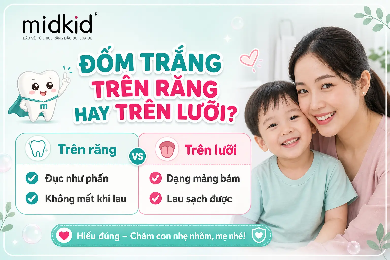 Đốm trắng trên răng hay trên lưỡi