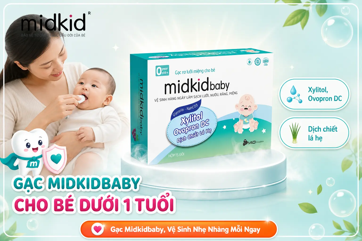 Gạc Midkidbaby cho bé dưới 1 tuổi
